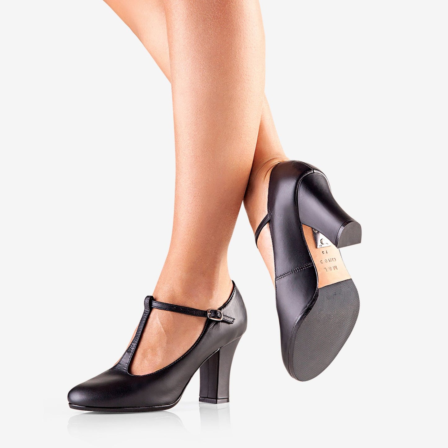 Leather T-Strap Character Shoe