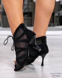 Open Toe Lace Boot with Mesh
