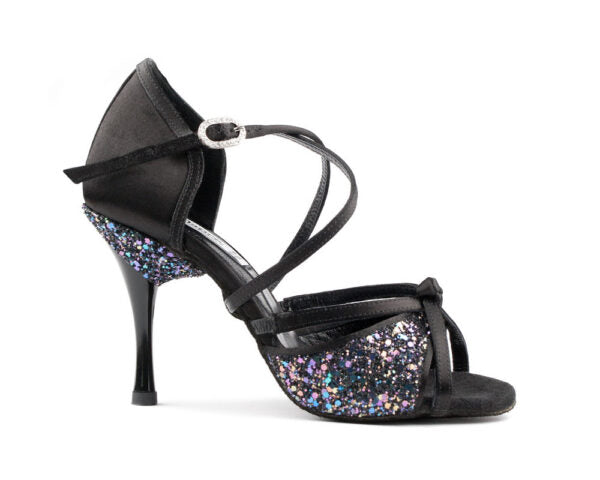 Blk Satin Glitter
