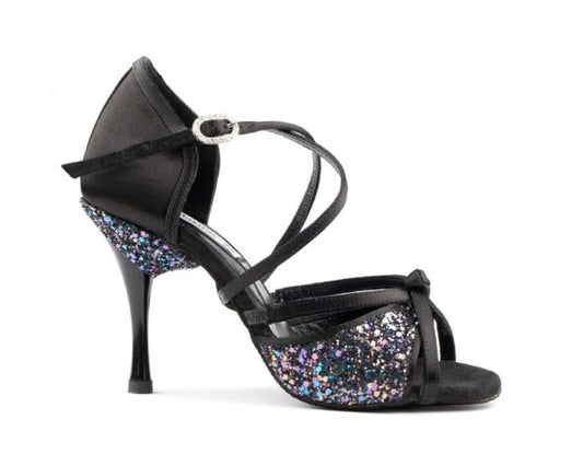 Blk Satin Glitter