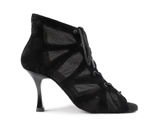 Open Toe Lace Boot with Mesh